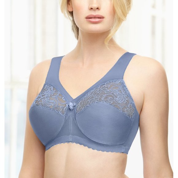 Set of 3! 48DD Glamorise MAGIC LIFT Full Figure Bra (COMFORT-STRAPS) Blue NEW - Picture 5 of 14